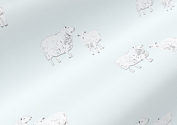 Little Lambs, Baby Blue - Twist&Fit Roller Blind - Image 4